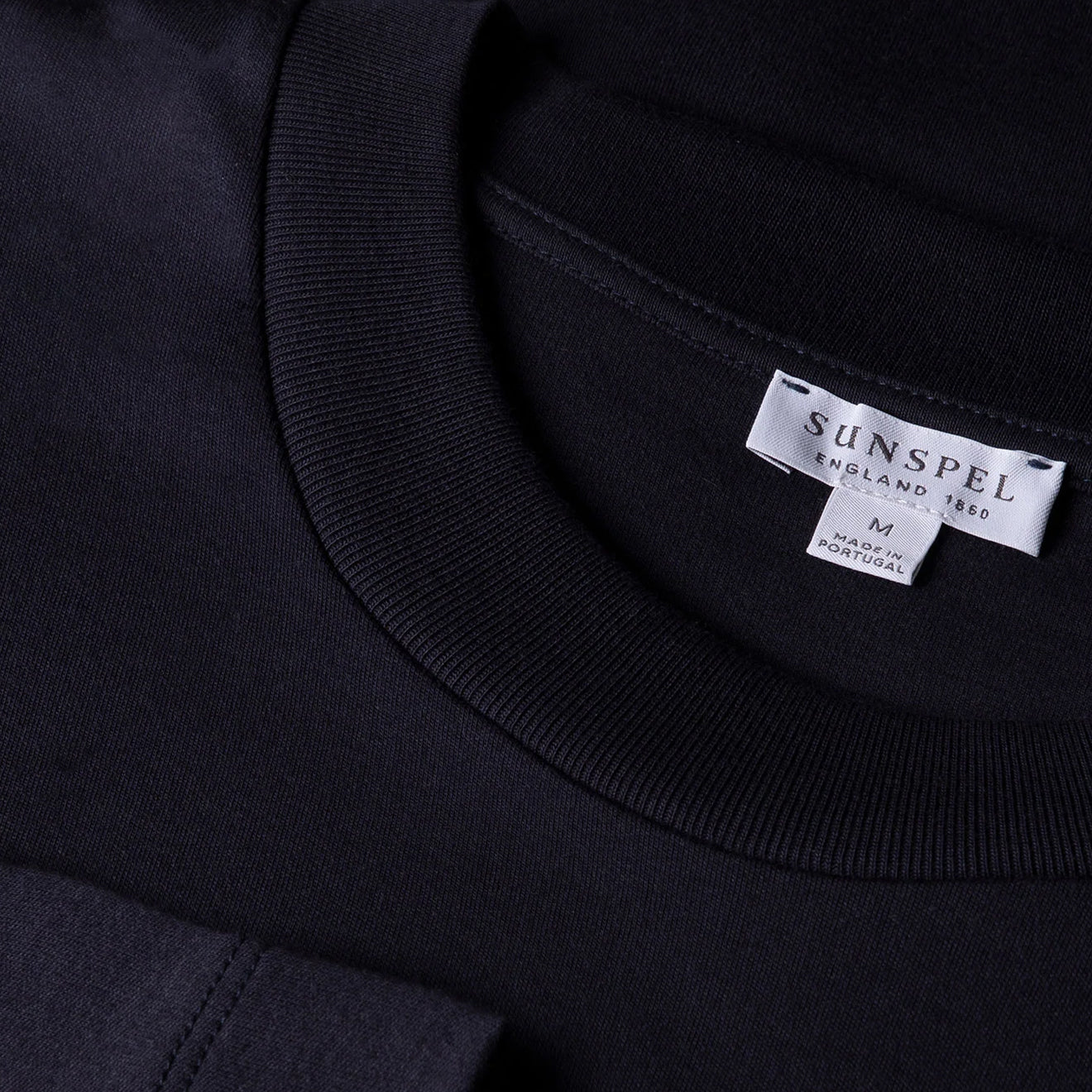Sunspel Long Sleeve Heavyweight T-shirt Navy - The Sporting Lodge