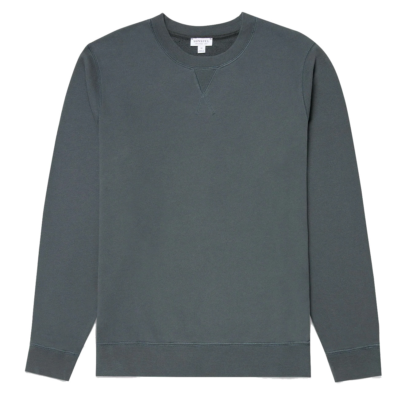 Sunspel Loopback Sweatshirt Drill Green - The Sporting Lodge