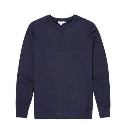 Sunspel Loopback Sweatshirt Navy - The Sporting Lodge