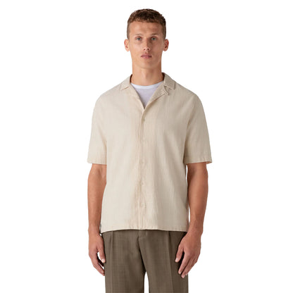Sunspel Loose Weave Check Shirt Ecru - The Sporting Lodge