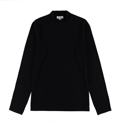 Sunspel Womens Mock Neck L/S Top Black