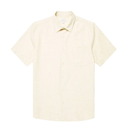 Sunspel Natural Texture Linen Shirt Ecru