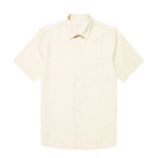 Sunspel Natural Texture Linen Shirt Ecru