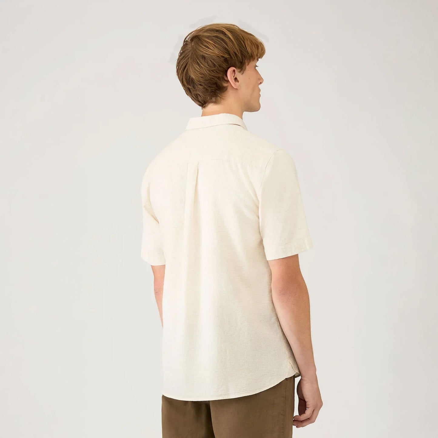 Sunspel Natural Texture Linen Shirt Ecru