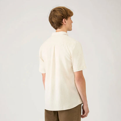 Sunspel Natural Texture Linen Shirt Ecru