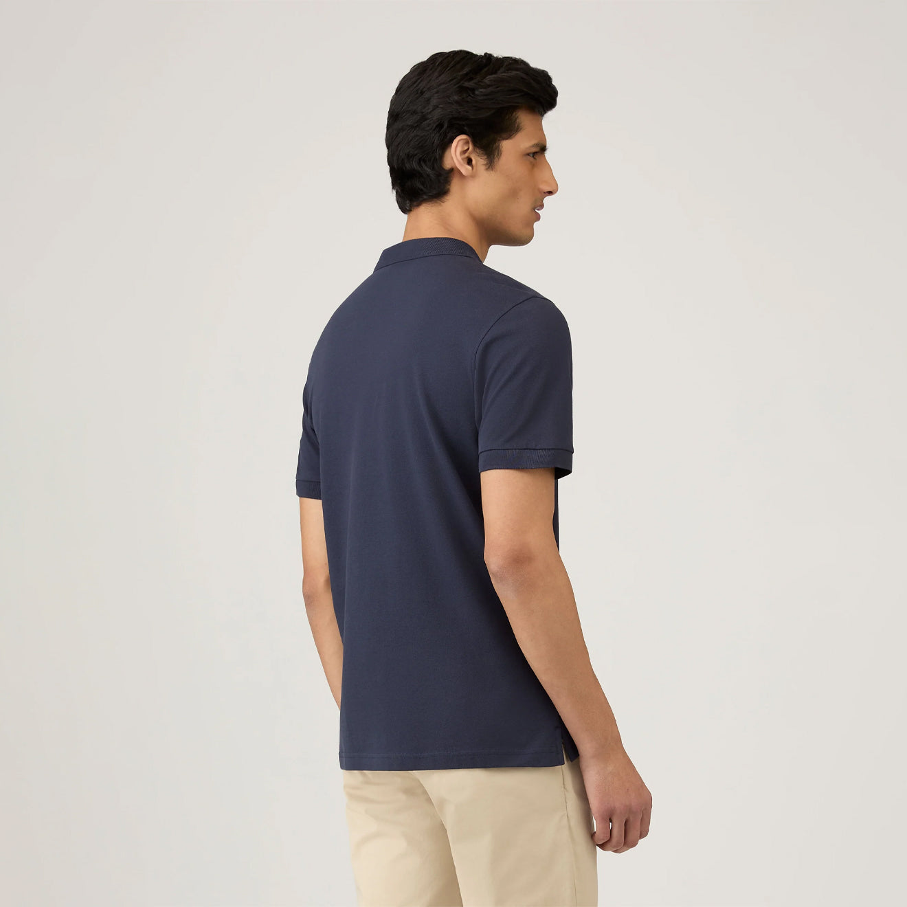 Sunspel Pique Polo Shirt Navy