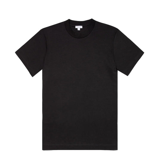 Sunspel Relaxed Fit Heavyweight Supima Cotton T‑Shirt Black - The Sporting Lodge