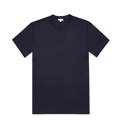 Sunspel Relaxed Fit Heavyweight Supima Cotton T‑Shirt Navy - The Sporting Lodge