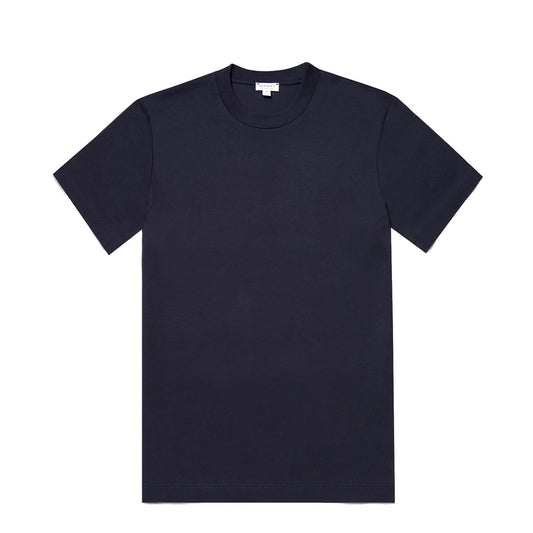 Sunspel Relaxed Fit Heavyweight Supima Cotton T‑Shirt Navy
