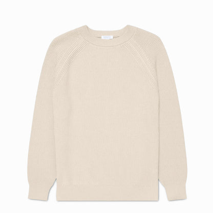 Sunspel Ribbed Cotton Jumper Mink