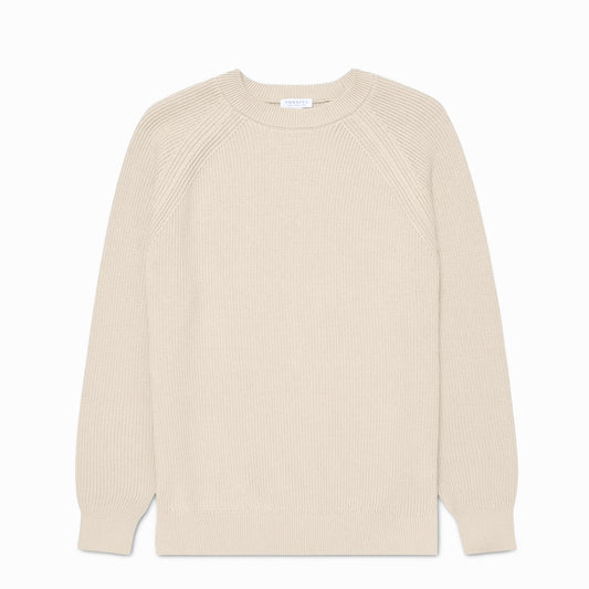 Sunspel Ribbed Cotton Jumper Mink