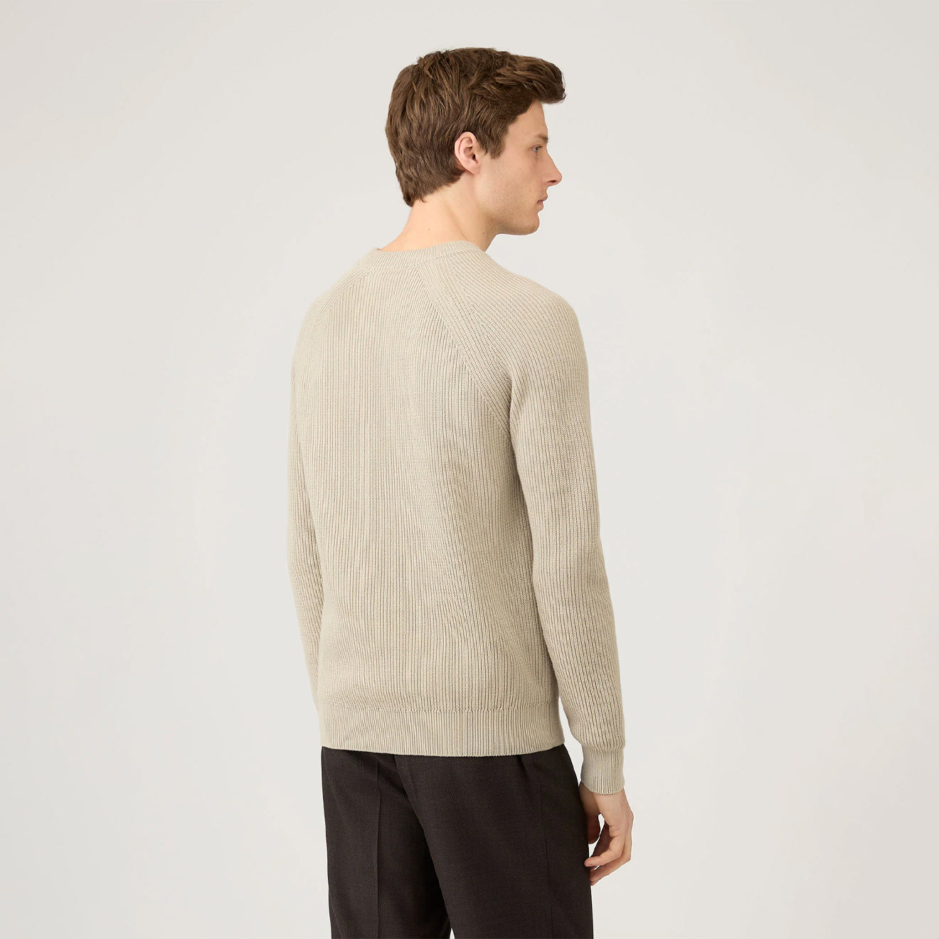 Sunspel Ribbed Cotton Jumper Mink