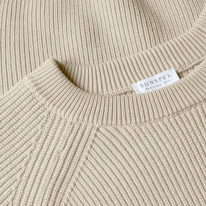 Sunspel Ribbed Cotton Jumper Mink