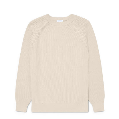 Sunspel Ribbed Cotton Jumper Mink - The Sporting Lodge