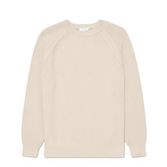 Sunspel Ribbed Cotton Jumper Mink