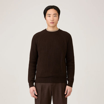 Sunspel Ribbed Cotton Jumper Truffle - The Sporting Lodge