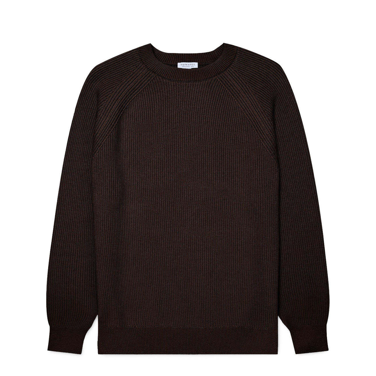 Sunspel Ribbed Cotton Jumper Truffle - The Sporting Lodge