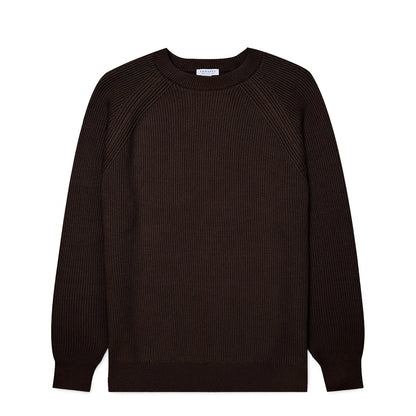 Sunspel Ribbed Cotton Jumper Truffle - The Sporting Lodge
