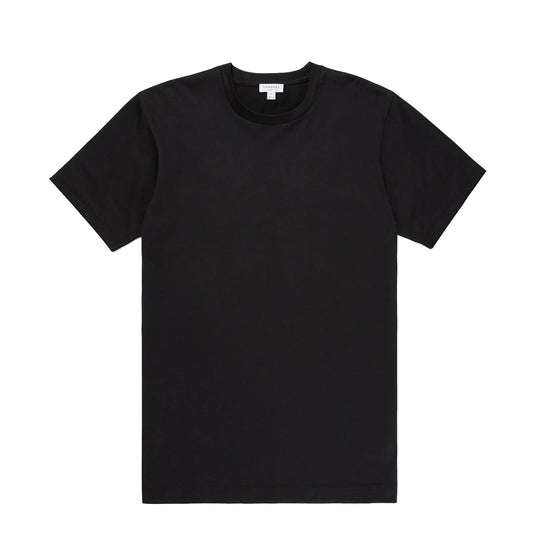 Sunspel Riviera Midweight T-Shirt Black - The Sporting Lodge