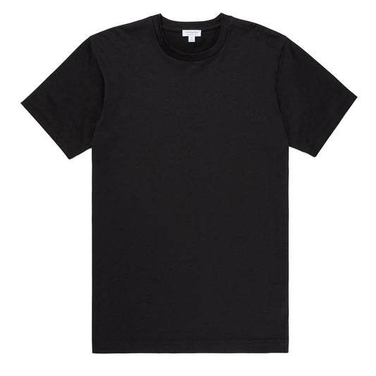 Sunspel Riviera Midweight T-Shirt Black - The Sporting Lodge
