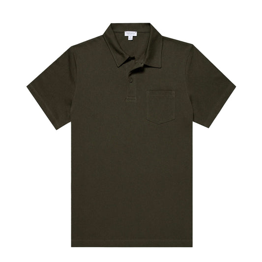 Sunspel Riviera Polo Shirt Pine Green - The Sporting Lodge
