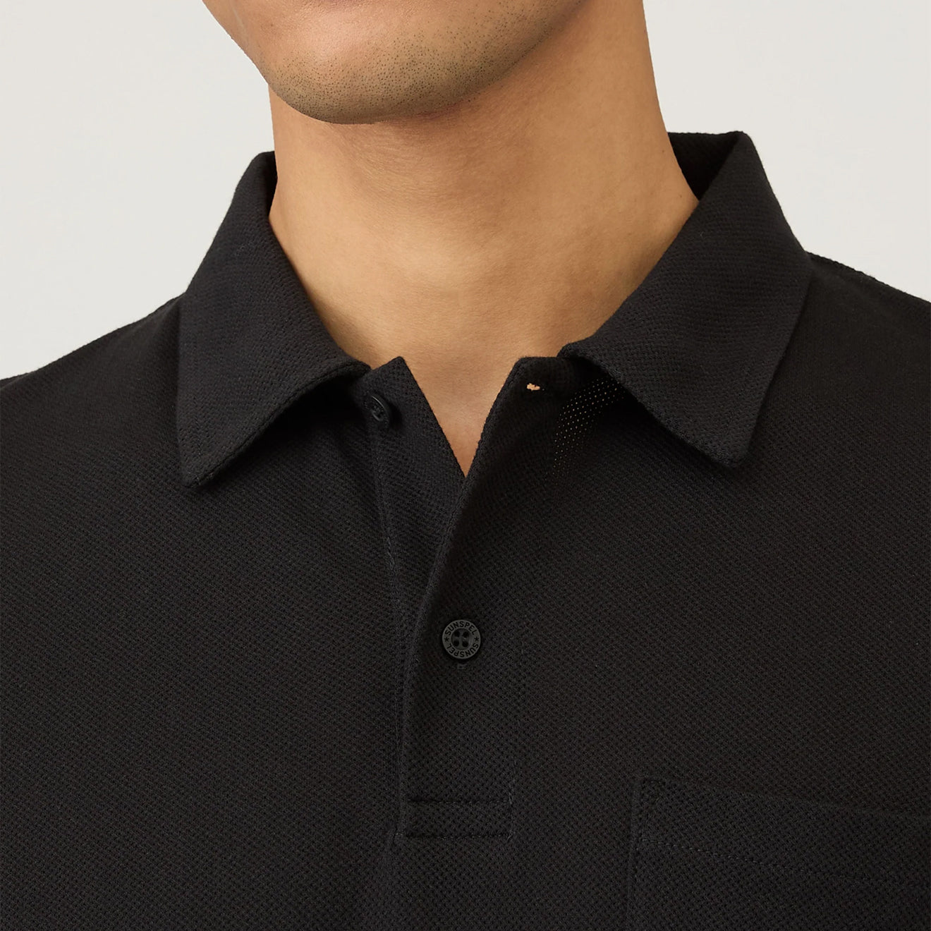 Sunspel Riviera S/S Polo Shirt Black