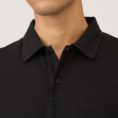 Sunspel Riviera S/S Polo Shirt Black