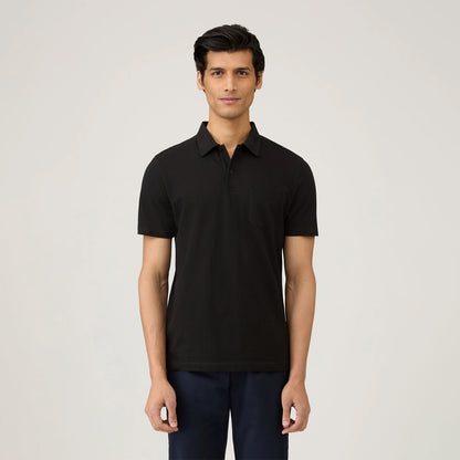 Sunspel Riviera S/S Polo Shirt Black