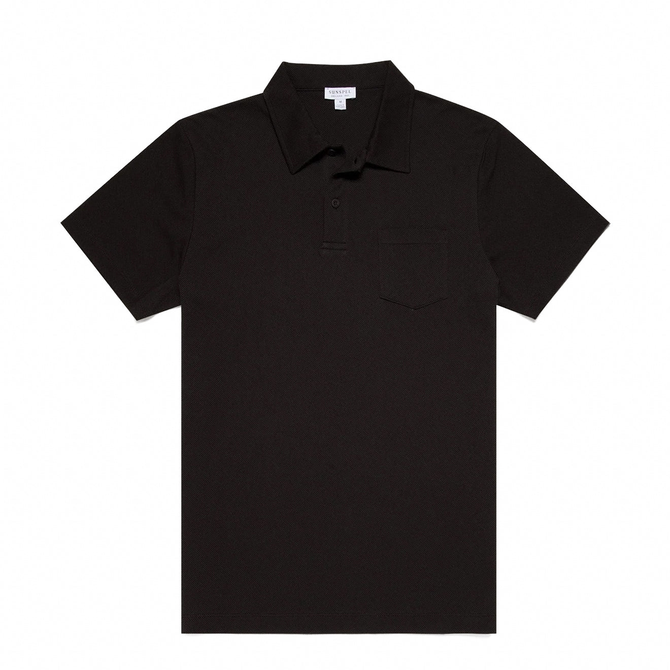 Sunspel Riviera S/S Polo Shirt Black