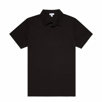 Sunspel Riviera S/S Polo Shirt Black