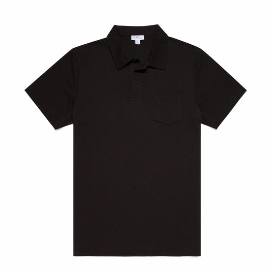 Sunspel Riviera S/S Polo Shirt Black