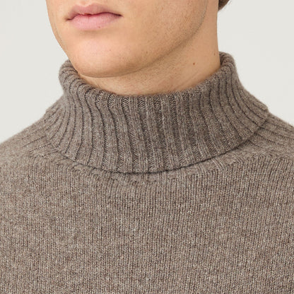 Sunspel Roll Neck Sweater Bark - The Sporting Lodge