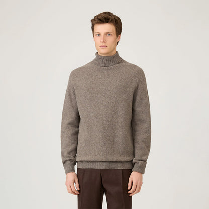 Sunspel Roll Neck Sweater Bark - The Sporting Lodge