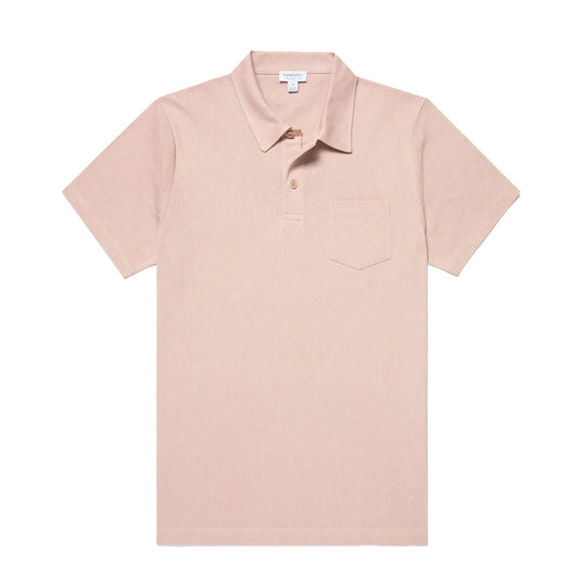 Sunspel SS Riviera Polo Pale Pink