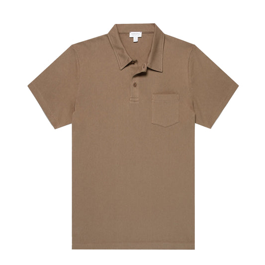 Sunspel SS Riviera Polo Shirt Dark Cedar