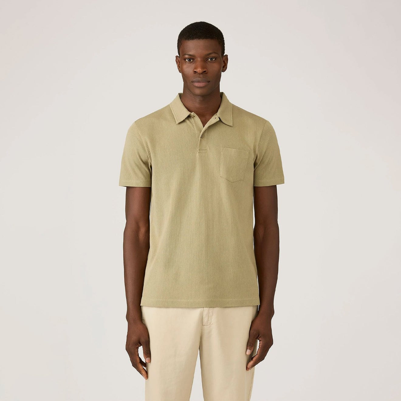 Sunspel SS Riviera Polo Shirt Pistachio