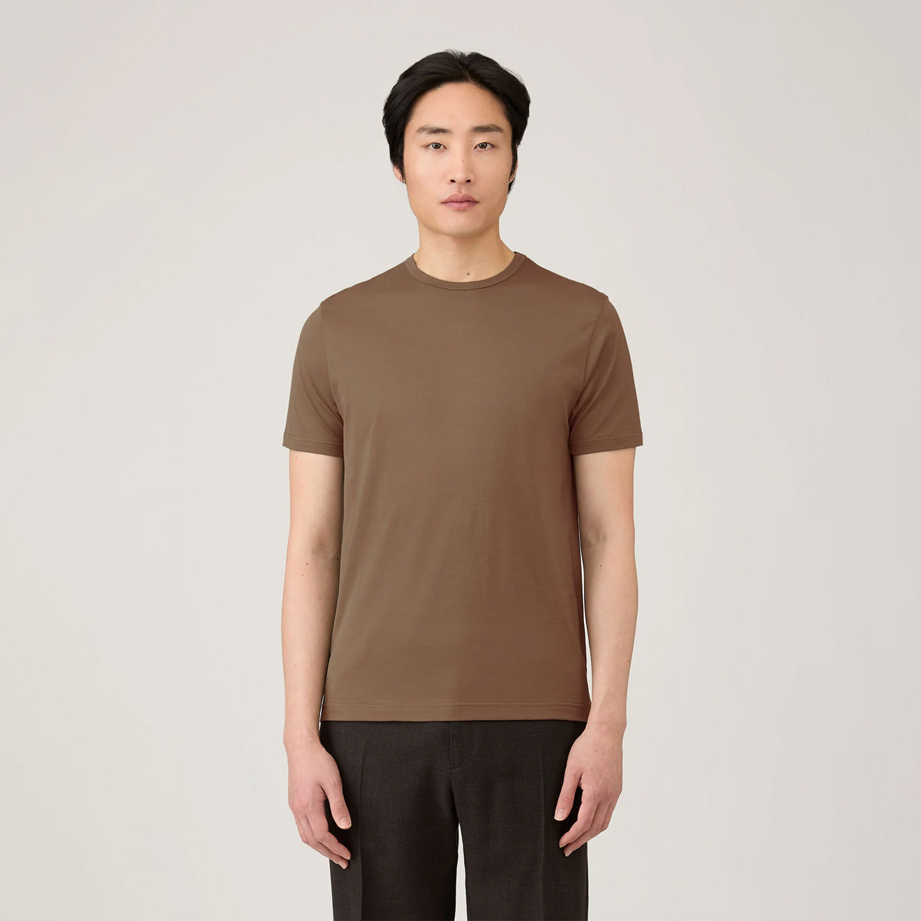 Sunspel S/S Classic T-Shirt Bark - The Sporting Lodge