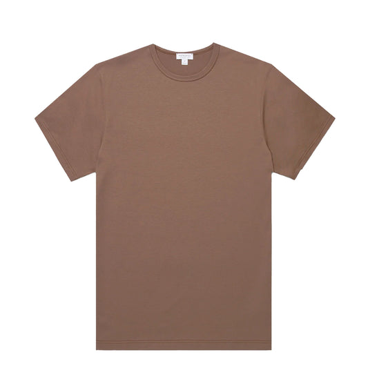 Sunspel S/S Classic T-Shirt Bark - The Sporting Lodge