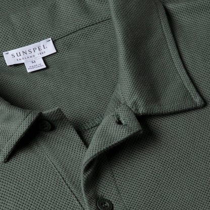 Sunspel S/S Riviera Polo Dark Green - The Sporting Lodge