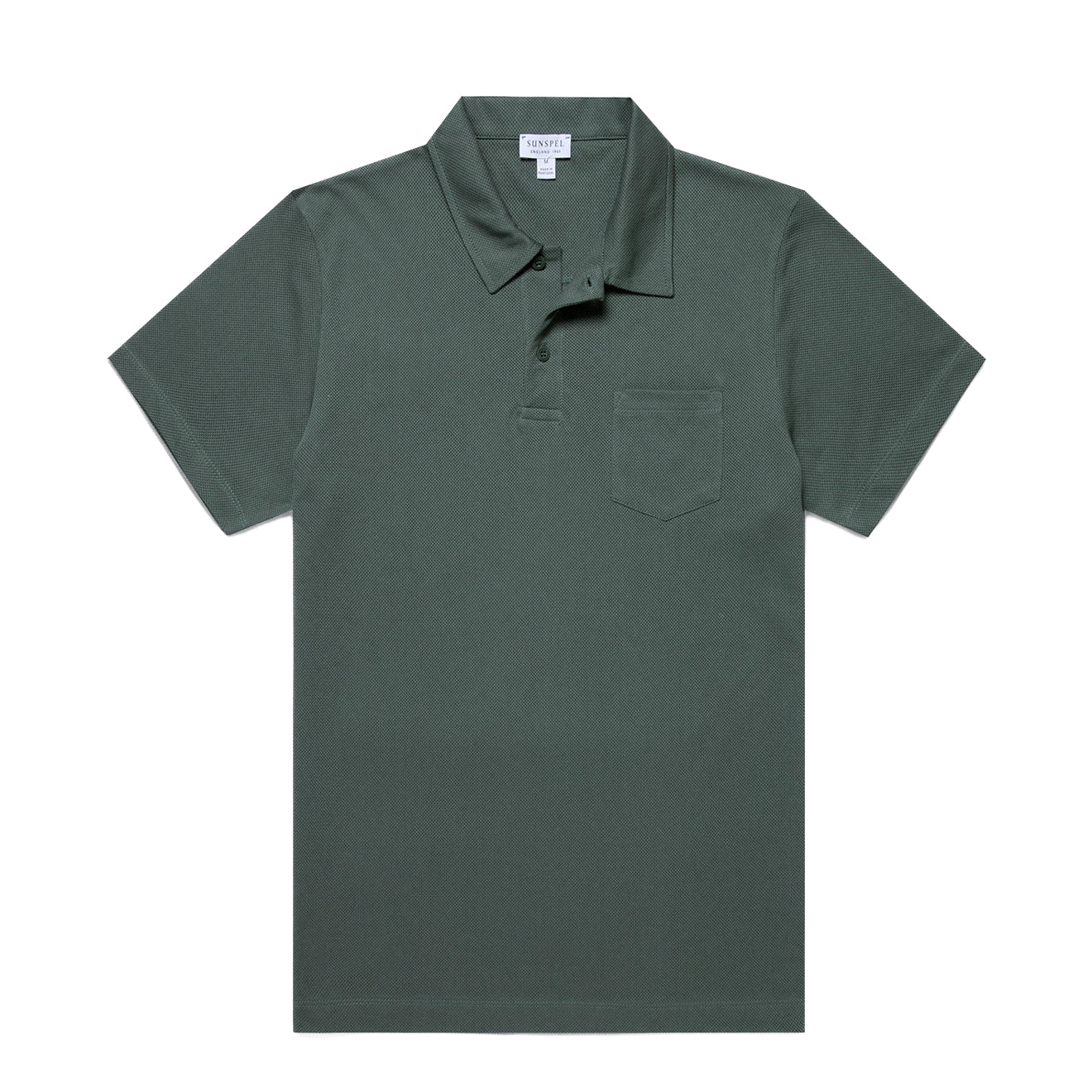 Sunspel S/S Riviera Polo Dark Green - The Sporting Lodge