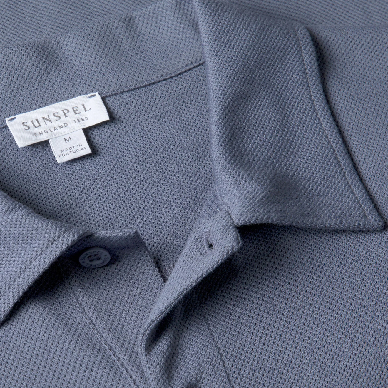 Sunspel S/S Riviera Polo Selvedge Blue - The Sporting Lodge
