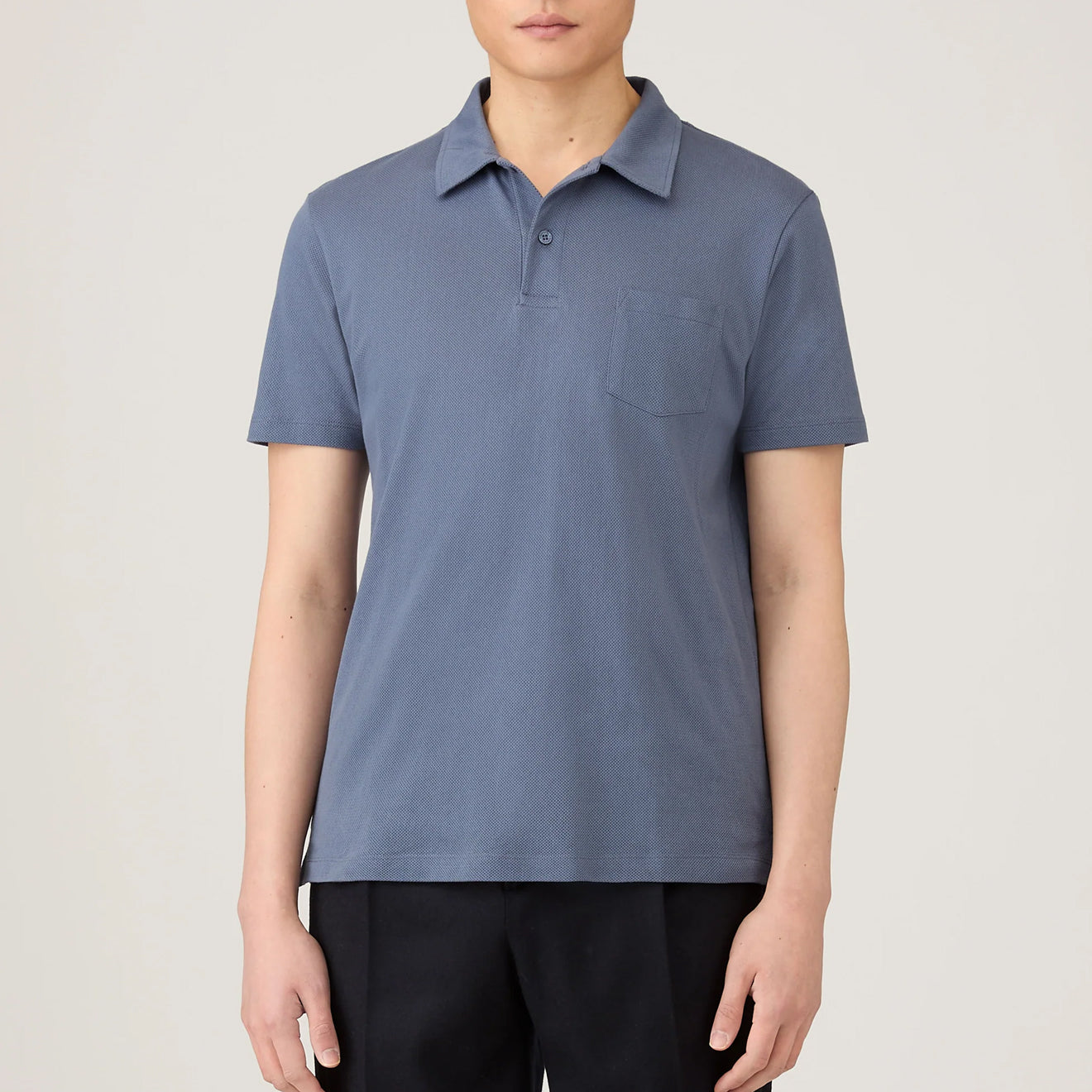 Sunspel S/S Riviera Polo Selvedge Blue - The Sporting Lodge