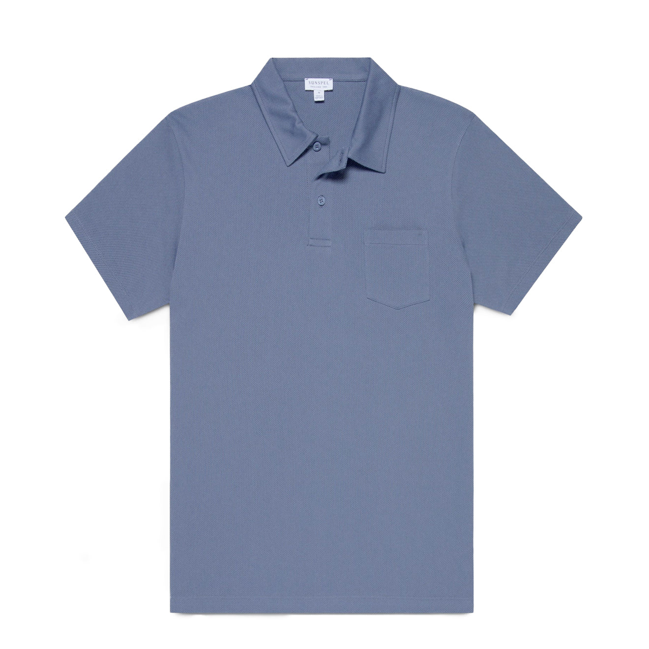 Sunspel S/S Riviera Polo Selvedge Blue - The Sporting Lodge