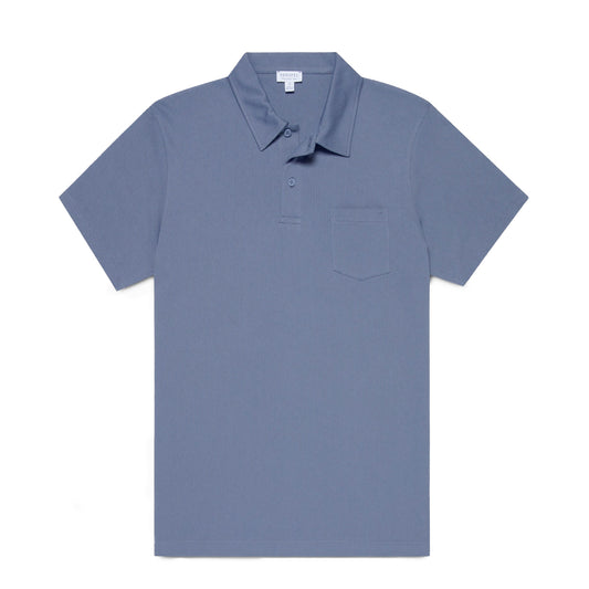 Sunspel S/S Riviera Polo Selvedge Blue