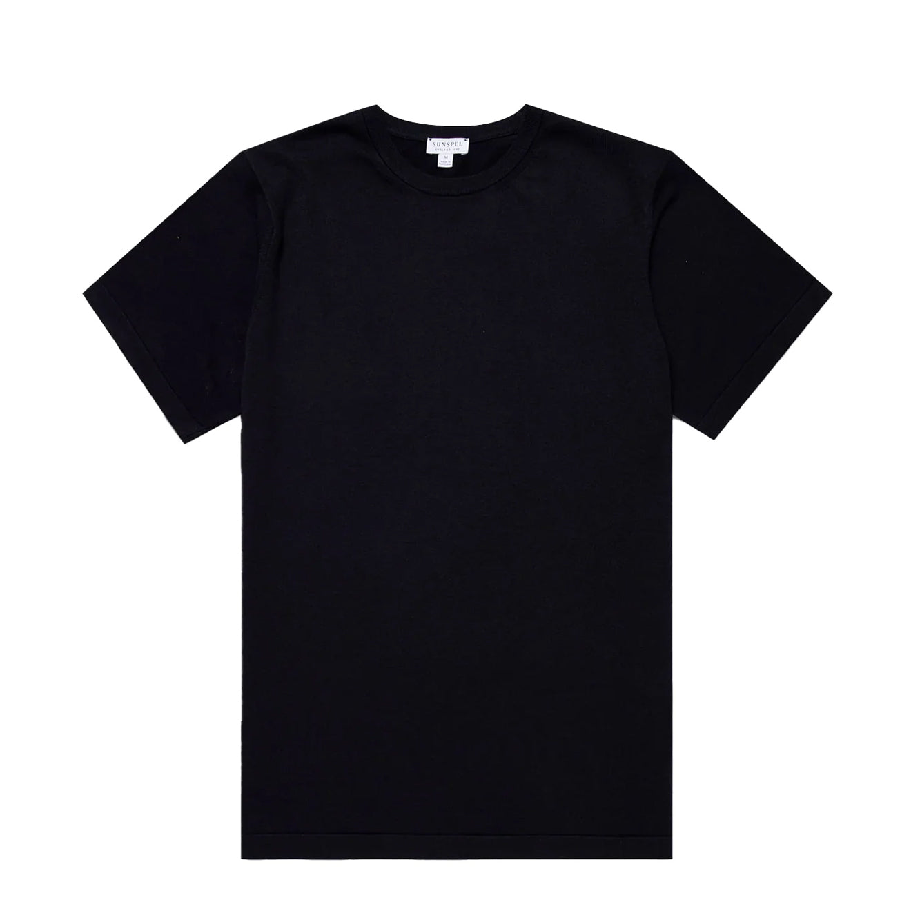 Sunspel Sea Island Crew S/S Knitwear Light Navy - The Sporting Lodge