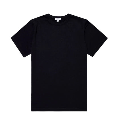 Sunspel Sea Island Crew S/S Knitwear Light Navy - The Sporting Lodge