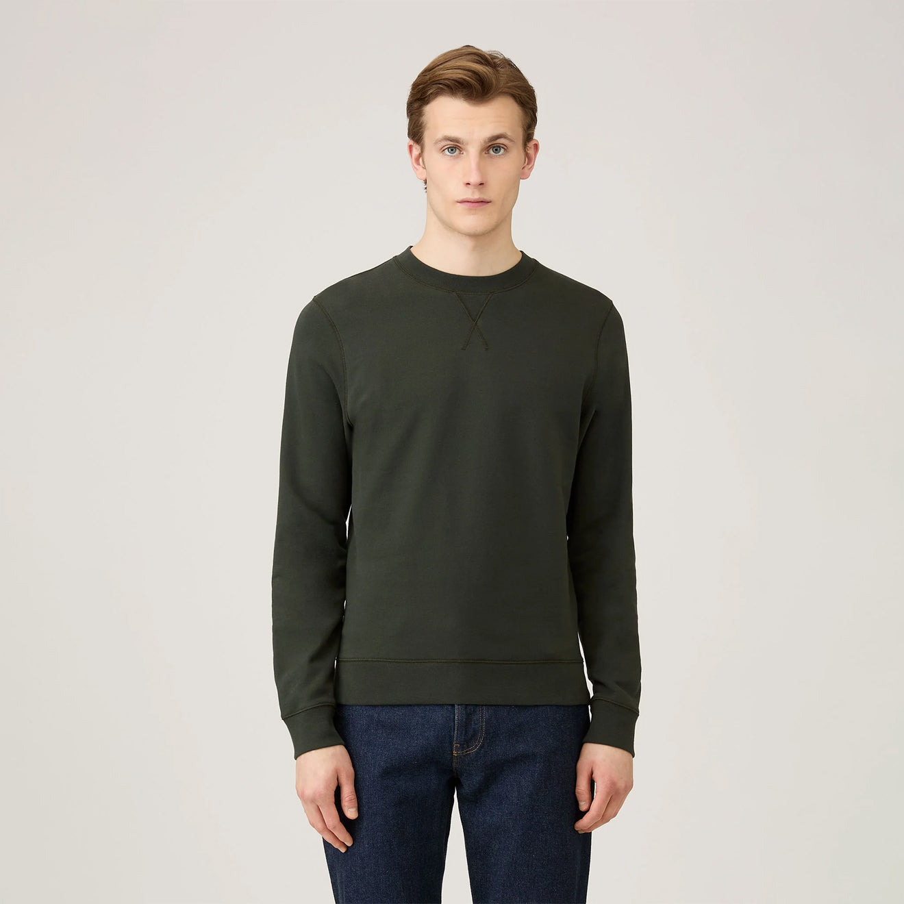 Sunspel Sweatshirt Dark Green - The Sporting Lodge