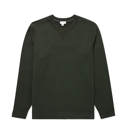 Sunspel Sweatshirt Dark Green - The Sporting Lodge