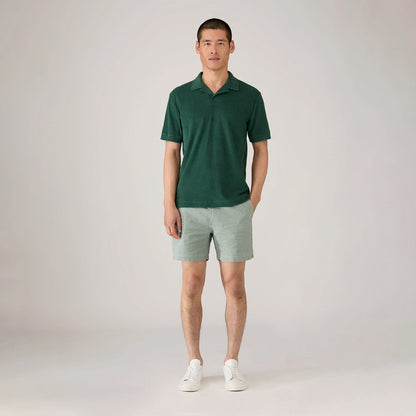 Sunspel Textured Stripe Swimshort Bright Green / White Seersucker Pinstripe