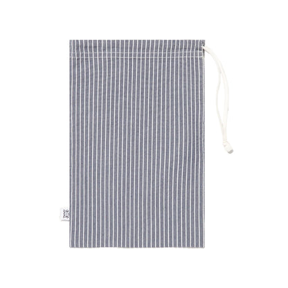 Sunspel Textured Stripe Swimshort Navy / White Seersucker Pinstripe